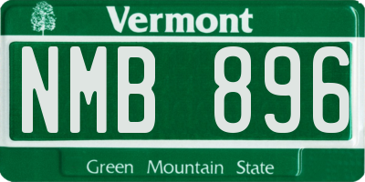 VT license plate NMB896