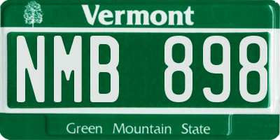 VT license plate NMB898