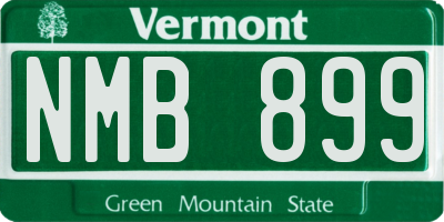 VT license plate NMB899