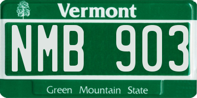 VT license plate NMB903