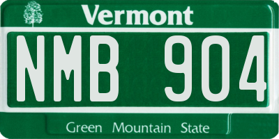 VT license plate NMB904