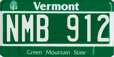 VT license plate NMB912