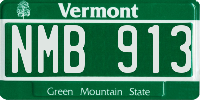 VT license plate NMB913