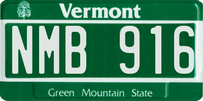 VT license plate NMB916