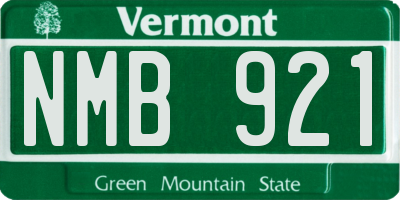 VT license plate NMB921