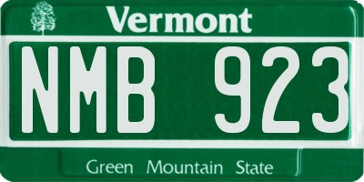 VT license plate NMB923