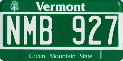 VT license plate NMB927