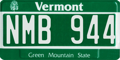 VT license plate NMB944