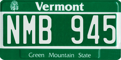 VT license plate NMB945