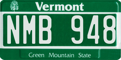 VT license plate NMB948
