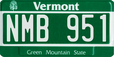 VT license plate NMB951