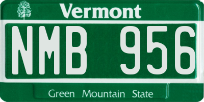VT license plate NMB956