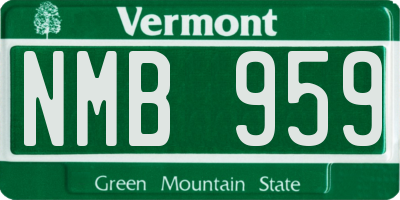 VT license plate NMB959