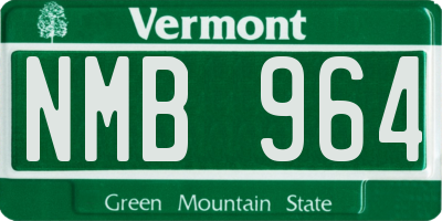 VT license plate NMB964