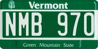 VT license plate NMB970