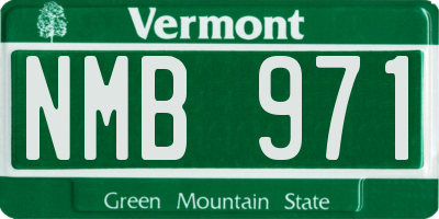VT license plate NMB971