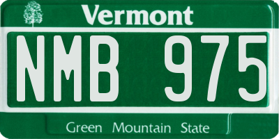 VT license plate NMB975