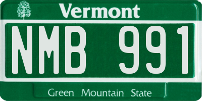 VT license plate NMB991