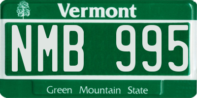 VT license plate NMB995