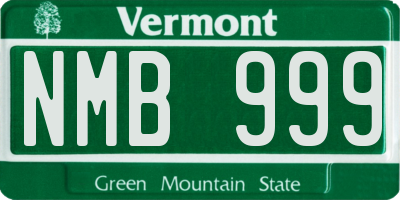 VT license plate NMB999