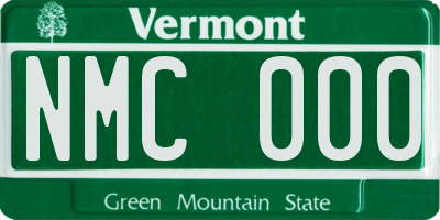 VT license plate NMC000