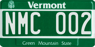 VT license plate NMC002