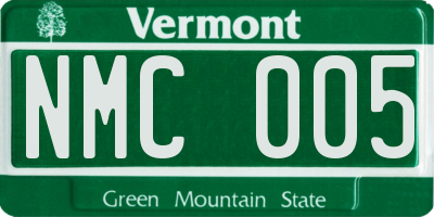 VT license plate NMC005