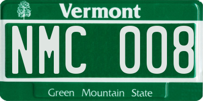 VT license plate NMC008