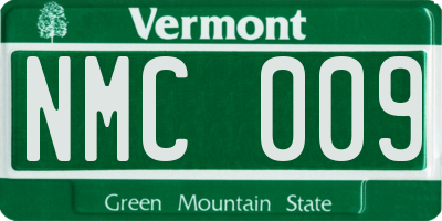 VT license plate NMC009