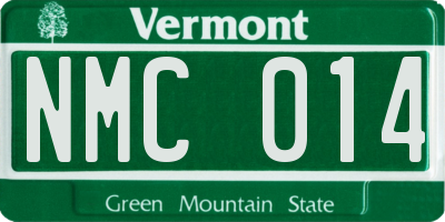 VT license plate NMC014