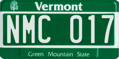 VT license plate NMC017