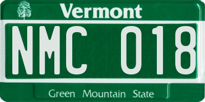 VT license plate NMC018