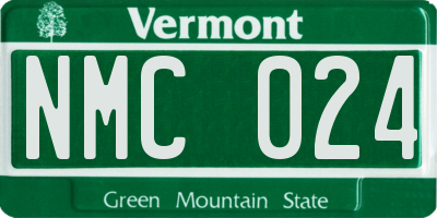 VT license plate NMC024