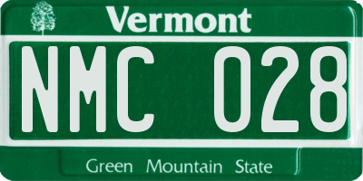 VT license plate NMC028