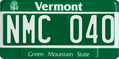 VT license plate NMC040