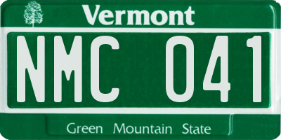 VT license plate NMC041