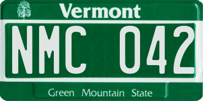 VT license plate NMC042