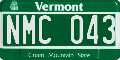 VT license plate NMC043