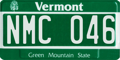 VT license plate NMC046