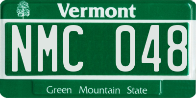 VT license plate NMC048