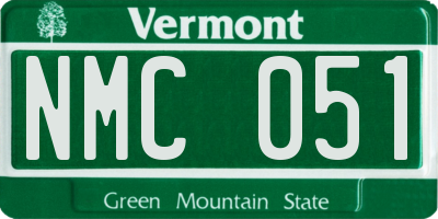 VT license plate NMC051
