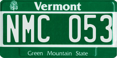 VT license plate NMC053