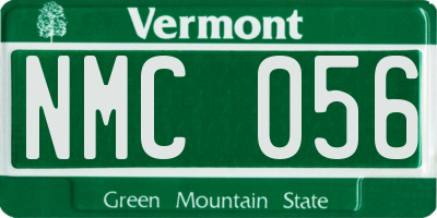 VT license plate NMC056
