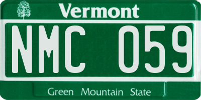 VT license plate NMC059