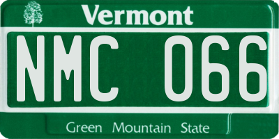 VT license plate NMC066