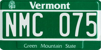 VT license plate NMC075