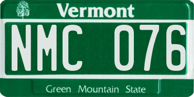 VT license plate NMC076