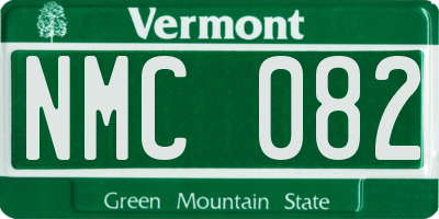 VT license plate NMC082