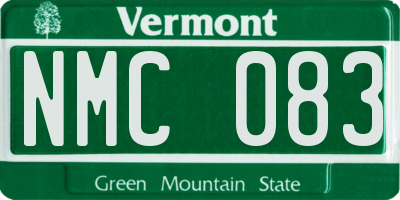 VT license plate NMC083