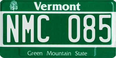 VT license plate NMC085